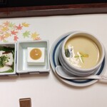 梅の花 千里中央店 - 鮪山かけ、嶺岡豆腐、茶碗蒸し