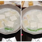 梅の花 - 湯豆腐　20分で白くなります