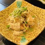 板くら慎之輔 - あん肝と渡り蟹と茗荷の酢の物