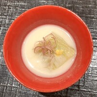新ばし 星野 - 焼き茄子の白味噌仕立て