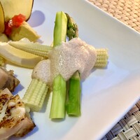 全席完全個室ワインダイニング ダイヤモンドフィッシュ - 温野菜（アスパラとベビーコーン）