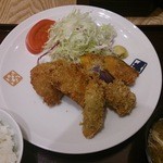 寅福 - まぐろと野菜のミックスフライ定食（1200円）