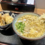 麺処 美松 - けいらんえび天うどん＋ミニ親子天丼