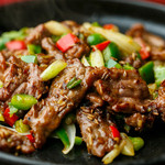 Stir-fried authentic Sichuan beef with cumin flavor