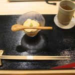 二條 葵月 - 自家製ゴマ豆腐、山口産のポン酢がけ(2014.10)