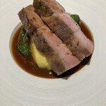 KINO_ - 豚。火の通しが見事。さつまいもとマスタードだったかな…？調味が本当に素晴らしかった