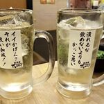 居酒屋 魚と焼鳥 鶏ヤロー! - 「トリス横綱ハイボール」の後は、普通の「トリスハイボール」（88円）