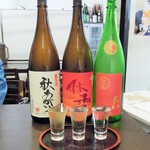 奥出雲 そば処 一福 - 地酒飲み比べ三種