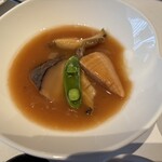 中国料理 星ヶ岡 - 鮑と椎茸、筍の醤油煮