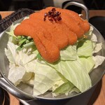 串焼串天 ワインto日本酒 でべそ - 痛風顔負けの　明太鍋