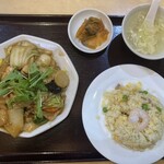 龍鳳 - 五目やきそば&チャーハンセット1,870円