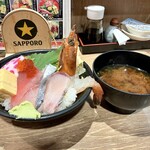 高木鮮魚店 - 活きなたかぎの漁師めし ご飯大盛り 全貌