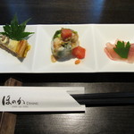 ほのかダイニング - 旬の前菜３品です