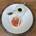 Musai An Ikeda - アミューズは酒粕とキャビア