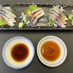 輪中 - 松輪サバづくしランチコース(松輪サバの刺身3点盛合せ)