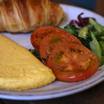 SUKE6 DINER - Creamy Omelette, JPY 650 (Tax Included)  
                      Grilled Tomato, JPY 250 (Tax Included)  
                      Sautéed Spinach, JPY 250 (Tax Included)  
                      Croissant, JPY 330 (Tax Included)