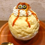 京かき氷 つみき - 氷を絡めて食べると、白みそと焼いも、さつまいもクリームは、芋の風味、旨みを感じ、ほんのり甘く、ほっこりとした味わいで、めちゃめちゃ美味しい～!!( ^o^)ﾉ