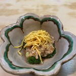 山海房 - お通し（ほうれん草のおひたし）