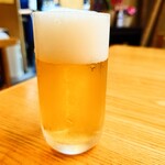 やぶ善 - 管理が行き届いたグラスでいただくビールの旨さは格別。