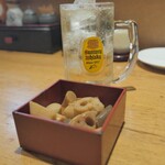 倉敷酒房 伝 - お通しとハイボール