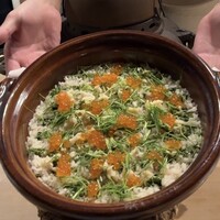 割烹こめを - 抹茶とイクラと帆立の土鍋ご飯