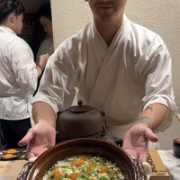 割烹こめを - 抹茶とイクラと帆立の土鍋ご飯