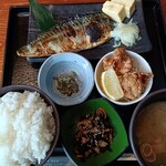すし土風炉 - 焼魚定食+唐揚げ+ご飯大盛