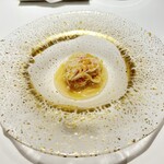 Ristorante Ecru - Amuse 毛蟹のカッペリーニと自家製カラスミ