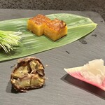 銀座 幸の羽 - 厚焼玉子/栗の渋川揚げ
