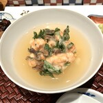 天麩羅 巽 - 天茶（鮭、春菊、舞茸）