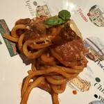 トラットリア ダイ パエサーニ - ミートボールとトマトソースのキタッラ