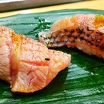 寿司処 やまざき - 炙りトロとクロムツの炙り