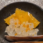 鮨 こしかわ - デザート
      バレンシアオレンジ
      モエシャンドンのゼリー