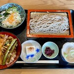 そば処天目 - 料理写真:天丼と蕎麦のセット