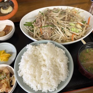 みなかみホルモン亭 - 料理写真:中定食ですが通常のでご飯が大盛りです　気をつけください