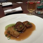 中国料理 煌蘭苑 - 岡山県産ひら茄子のはさみ揚げ、揚げ豆腐の煮込み