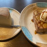 蕎麦貴石 - スフレチーズケーキと蕎麦のハニートースト