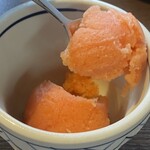 蕎麦貴石 - 自家栽培オレンジのソルベ