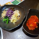 山形黒毛和牛 米沢牛焼肉 仔虎 - ナムルとキムチ