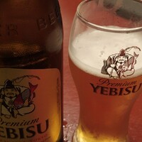 旗の台 うなぎ上松 - 長男は帰った後も仕事なんで、ジンジャーエール、私たちはエビスでカンパイ〜(^_-)♡