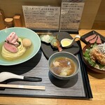 入鹿TOKYO - ①特製帆立柚子塩つけ麺1,500円
                                プラスで鴨肉3枚250円！