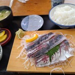 市場食堂 城南店 - 活アジ刺身定食