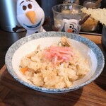 手打うどん 丸亀渡辺 - 鶏めし　　220円