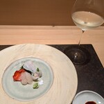 伊勢前寿し 神貫 - お刺身とブラン