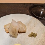 伊勢前寿し 神貫 - 伊勢の郷土料理　さめのたれ、尾鷲産伝統野菜の青唐辛子は爽やかな辛味で美味しい♪