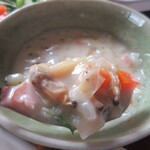 きっ茶 花々 - クラムチャウダーは具沢山