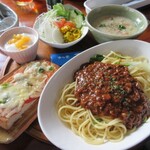 きっ茶 花々 - ミートソースセット（ドリンク付き）1,000円