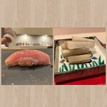 鮨 竜胆 - 天然ものは思えない身の締りの良いカンパチ✨
      ごぼうのガリも絶品✨✨✨おかわり3回ほどさせてもらいました(///ω///)ﾎﾞｯｗ✨