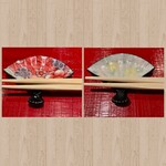 鮨 竜胆 - 左はrumiクシーの箸置き/右は私の箸置き✨