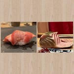 鮨 竜胆 - 絶品熟成トロ✨/丁寧＆綺麗にトリミングなさっての提供です✨(ღ*ˇ ˇ*)｡o♡ᔆᵘᵗᵉᵏⁱ♡